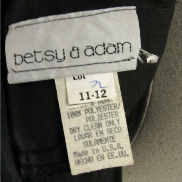 Vintage 90s Betsy & Adam Black Mini Party Dress S Lace Illusion Strappy Ruffle - Picture 7 of 7